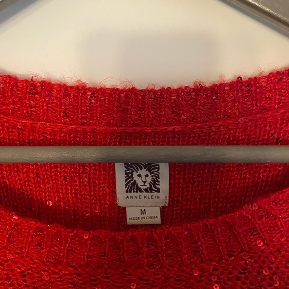 Anne Klein Red Sequinned Sweater - Picture 6 of 6
